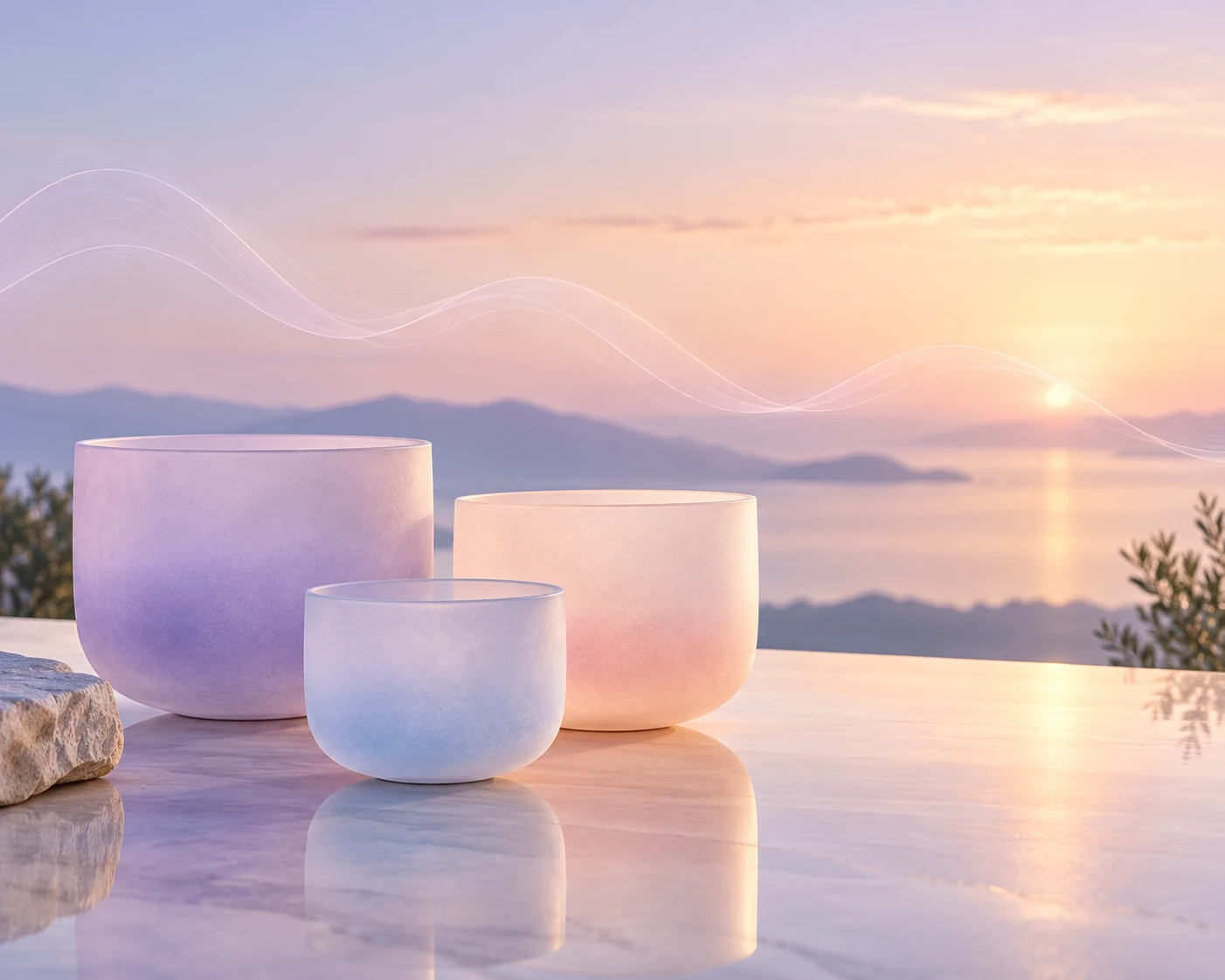 Sound healing meditation with music frequency waves, chakra energy and calming vibration